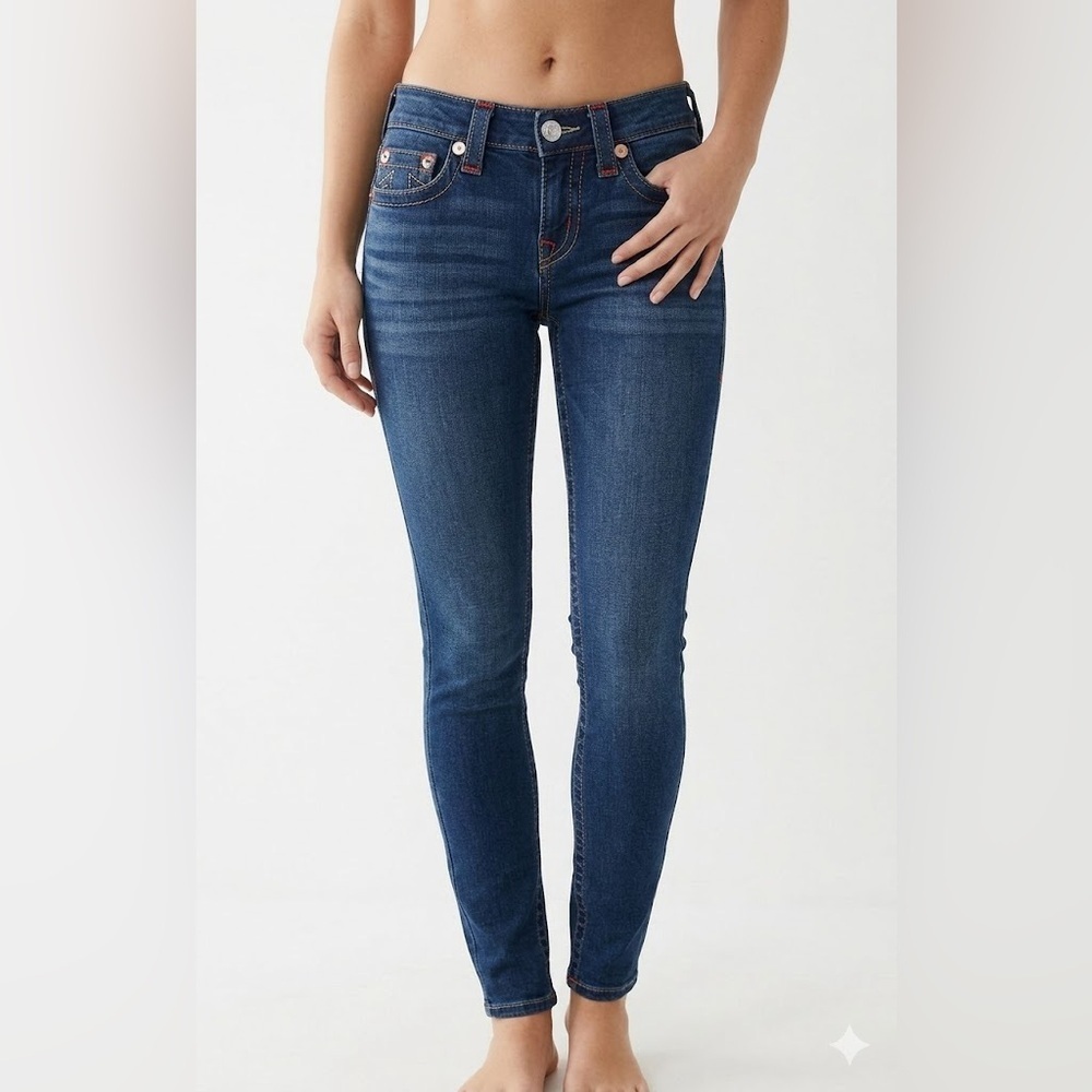 True Religion Blue Skinny Jeans Sleek Fit Women’s